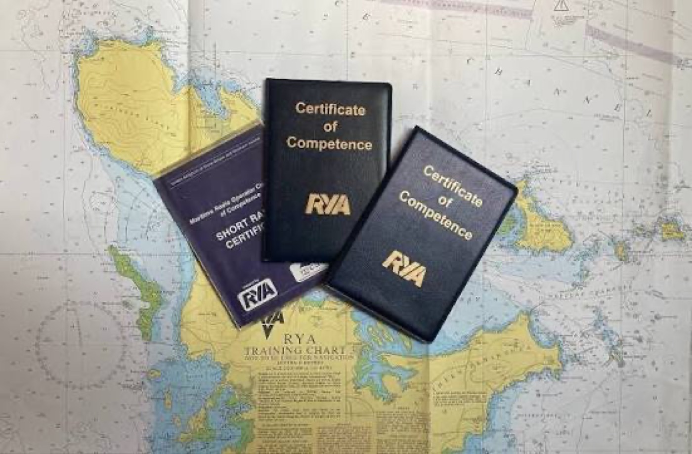 Сертификаты RYA Certificate of Competence на морской карте
